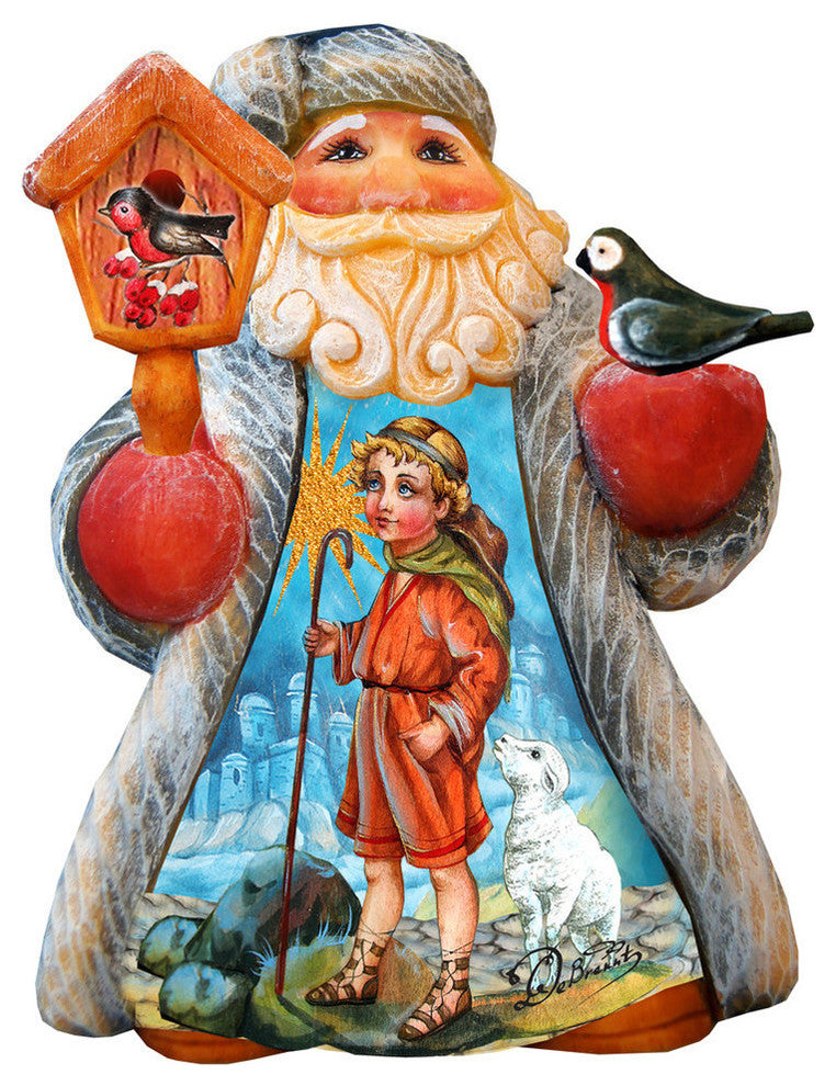 Hand Painted Mini Tale Scenic Santa With Snow Maiden Figurine