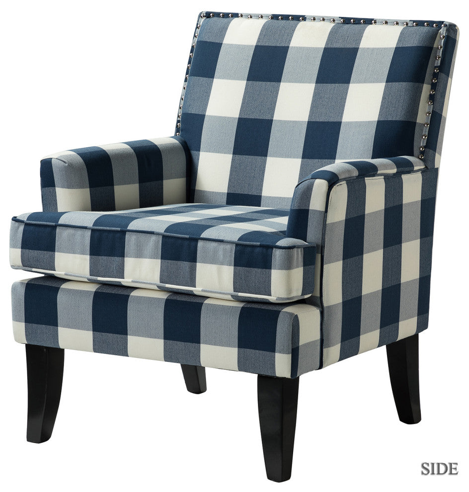 Herrera Classic Armchair With Pattern, Buffalo Navy