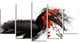 Relaxing Large Exotic Bird, Animal Canvas Wall Art, 60"x32", 5 Panels