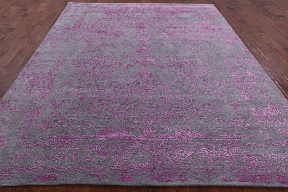 8' 1" X 10' 1" Persian Wool and Silk Hand-Knotted Rug Q6243
