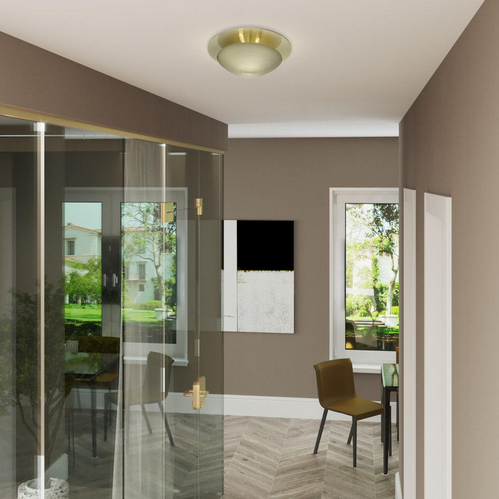 Livex Lighting Ventura 2-Light Antique Brass Medium Semi-Flush/Wall Sconce