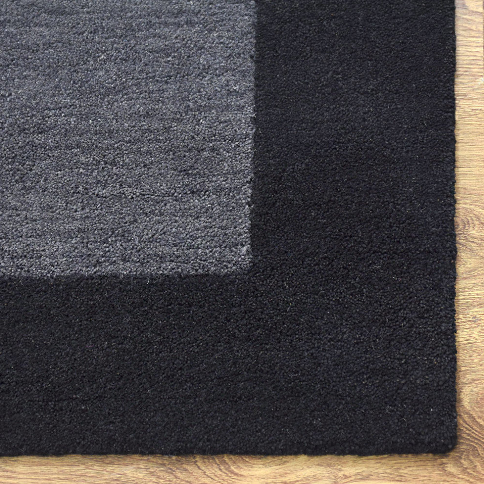 HAND TUFTED WOOL ECO-FRIENDLY AREA RUGS-Charcoal&Black Color,Contemporary