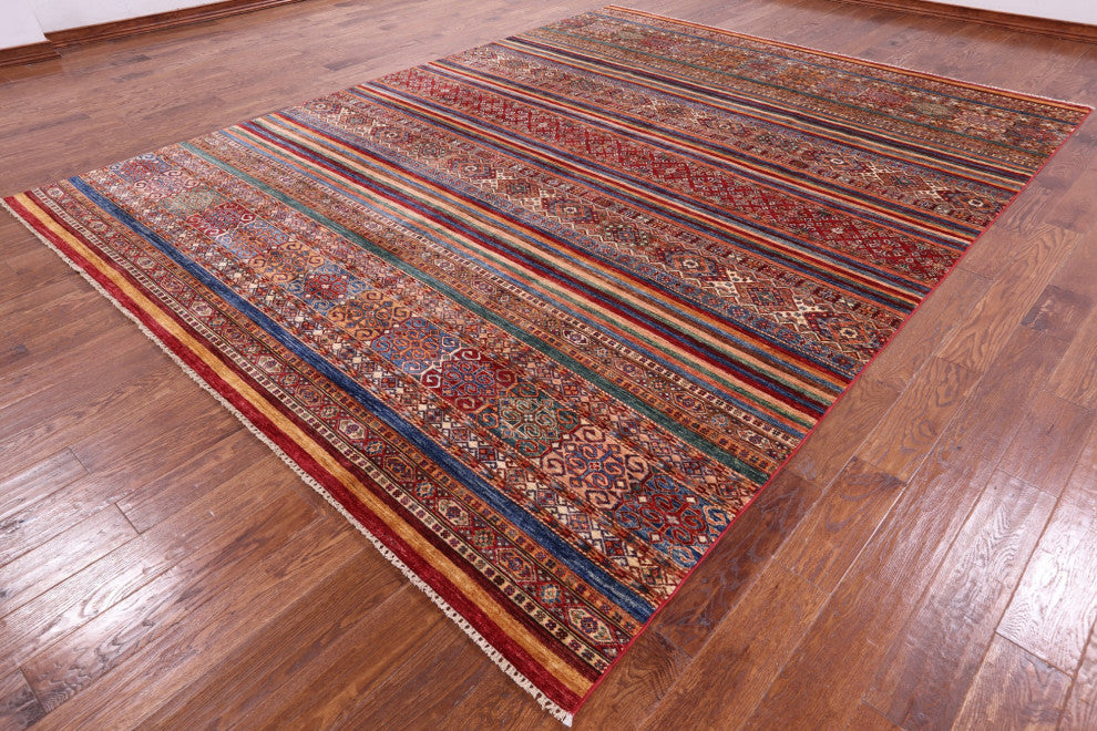 Khorjin Super Kazak Hand-Knotted Wool Rug 9' 2" X 11' 11" Q5237