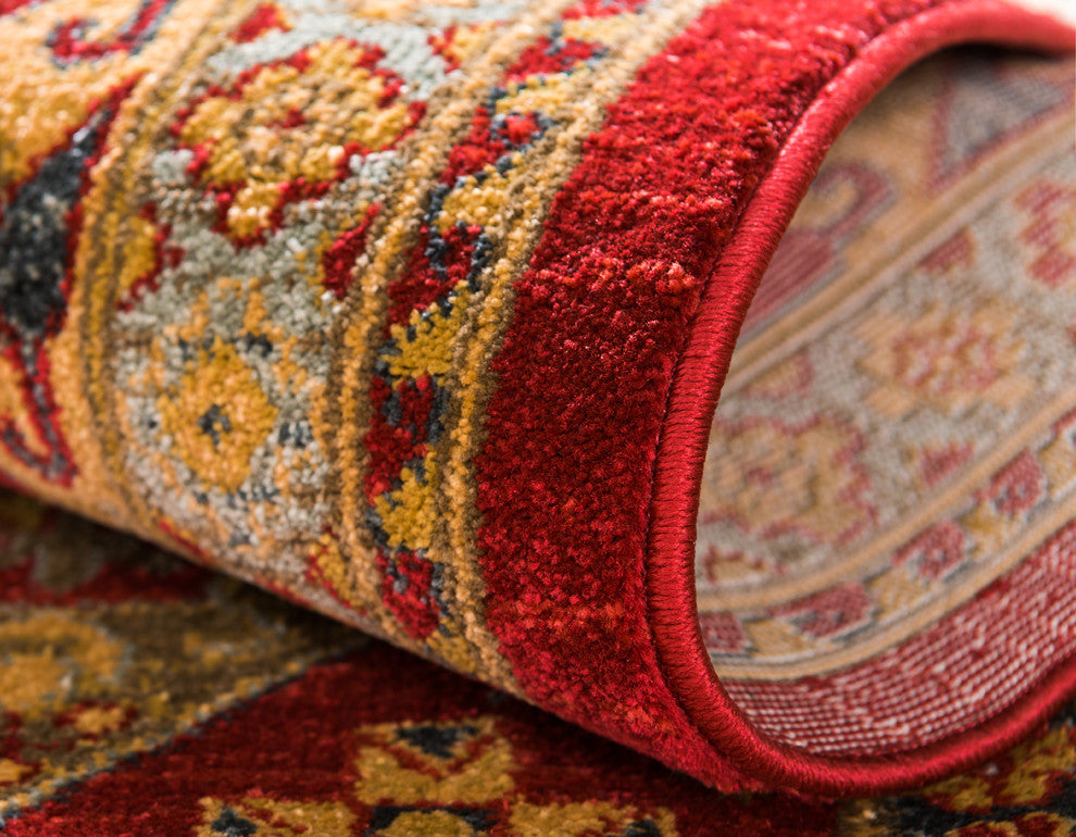 Unique Loom Red Xerxes Sahand 5' 0 x 8' 0 Area Rug