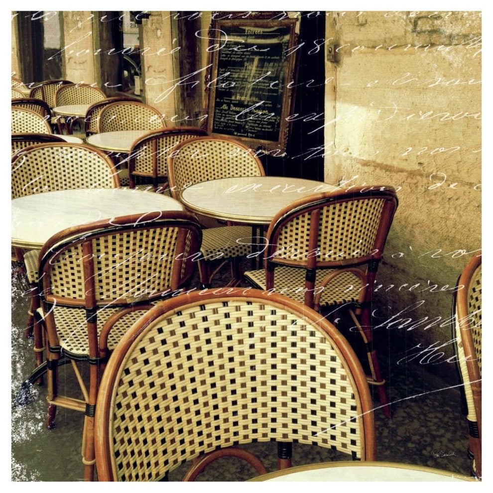 "Paris Bistro Letter" Digital Paper Print by Sue Schlabach, 42"x42"
