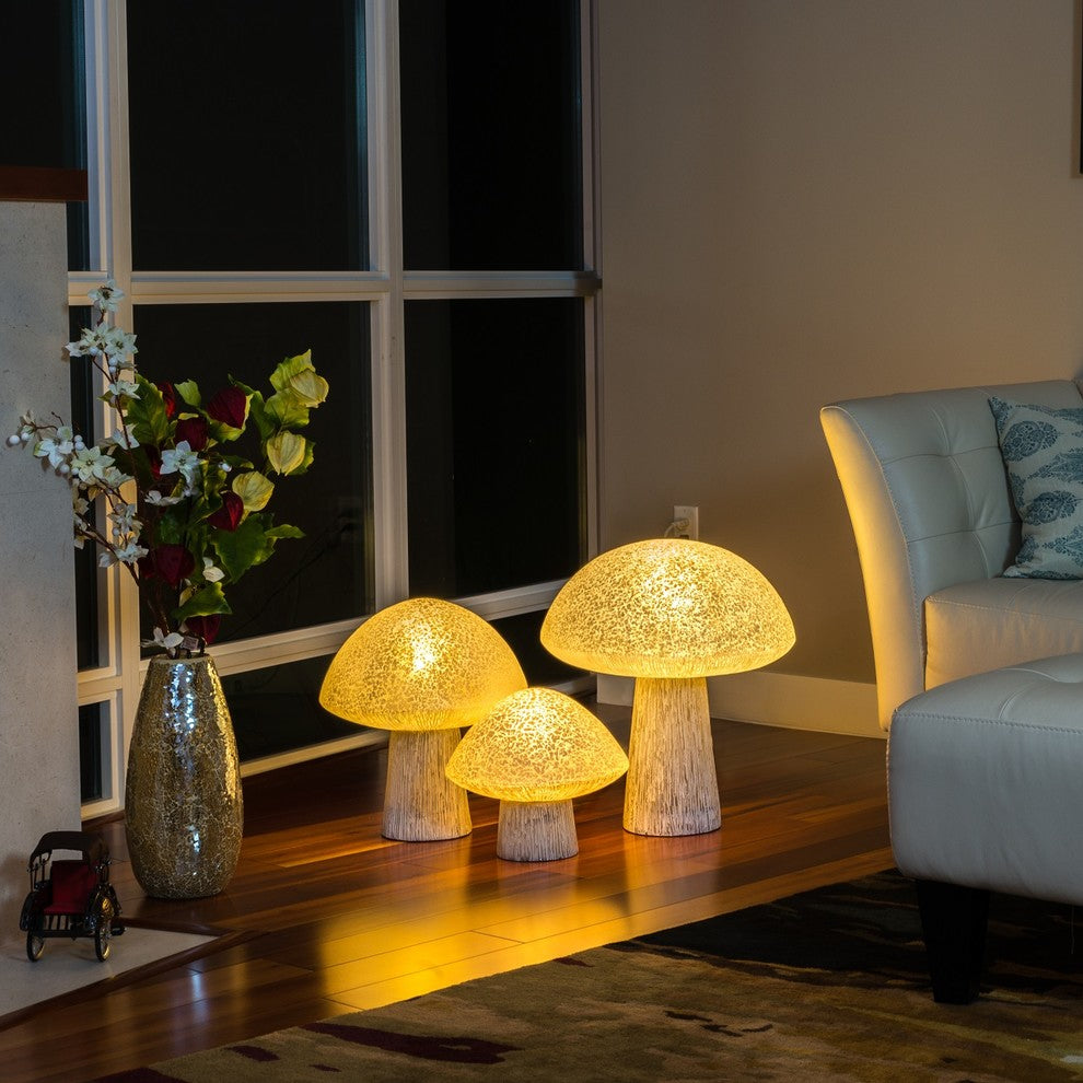 Ixapa Mushrom Lamp, White, Medium