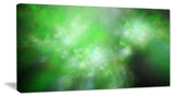 Green Blur Sky with Stars, Oversized Abstract Canvas Art Print, 60x28