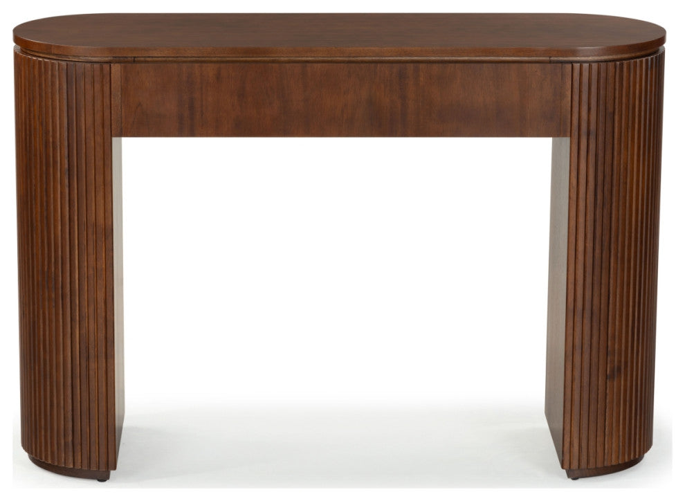 Safavieh Couture Rikki Fluted 1 Drawer Console, Walnut