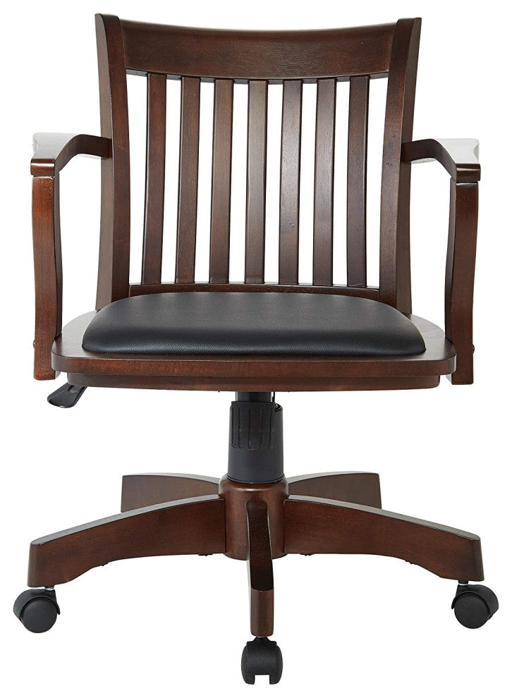 Ergonomic Office Chair with Padded Seat, Adjustable Height, and Locking Tilt, Espresso/Black