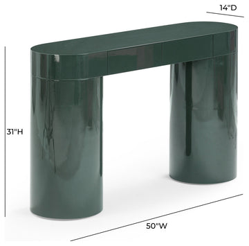 Mira High Gloss Console Table, Green