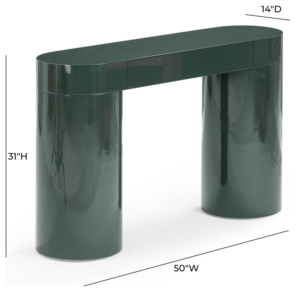Mira High Gloss Console Table, Green