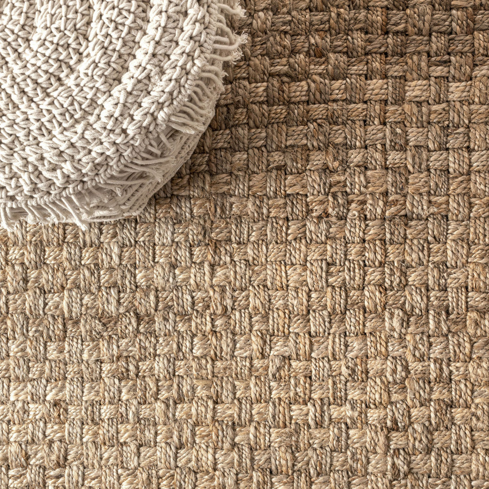 Estera Hand Woven Boucle Chunky Jute Natural 9 ft. x 12 ft. Area Rug