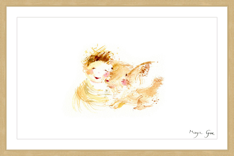 Marmont Hill, "Boy and Dog Love" by Maya Gur Framed Painting Print, 36x24