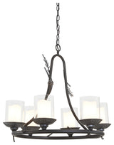 Minka Lavery Ponderosa Ridge 6 Light Outdoor Chandelier, Weathered Spruce