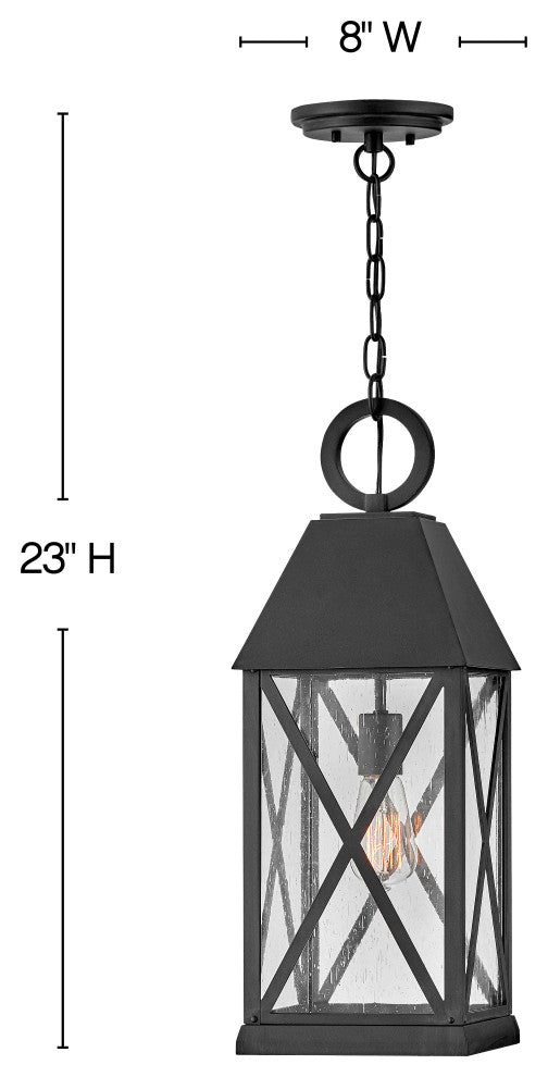 Hinkley Briar Large Hanging Lantern, Museum Black