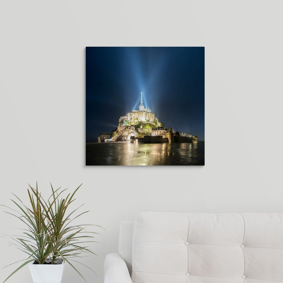 "Mont Saint Michel" Wrapped Canvas Art Print, 20"x20"x1.5"