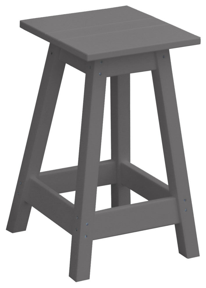 Poly Lumber Bar Stool, Dark Gray, Dining Height, Square