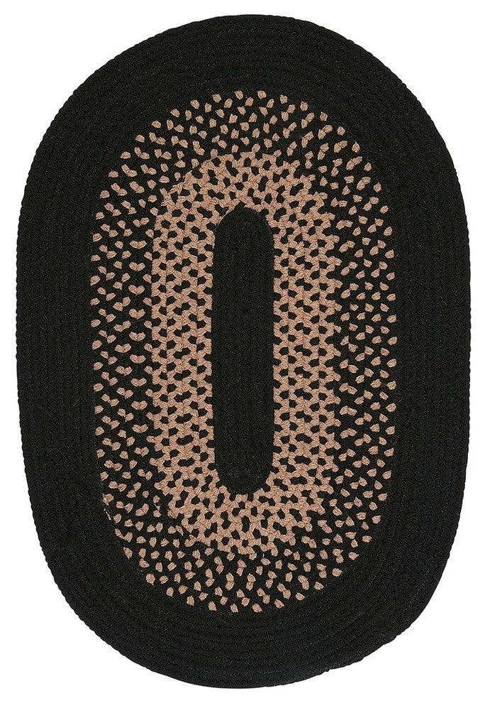 Colonial Mills Madison MD44 Jet Black Traditional Area Rug, Oval 4'x6'