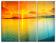 "Sunset Over Sea Panorama" Photography Metal Wall Art, 3 Panels, 36"x28"