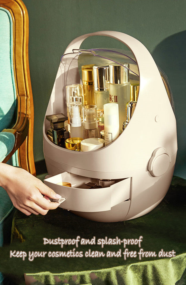 CozyBlock Small Modern Makeup Container Storage, Pink, Cosmetic Display Box