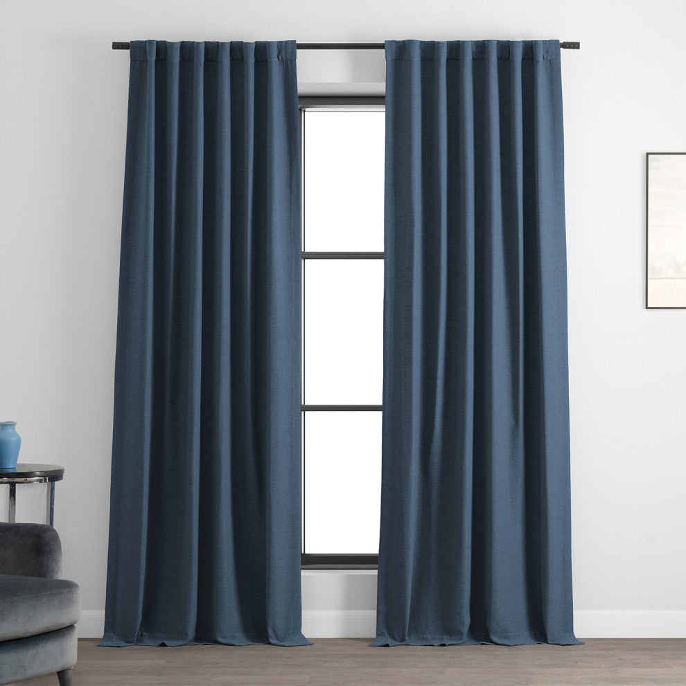 Bellino Blackout Room Darkening Curtain Single Panel, Wild Blue, 50"x96"