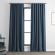 Bellino Blackout Room Darkening Curtain Single Panel, Wild Blue, 50"x96"