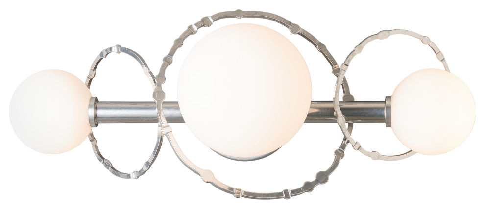 Olympus 3-Light Bath Sconce, Sterling Finish, Opal Glass