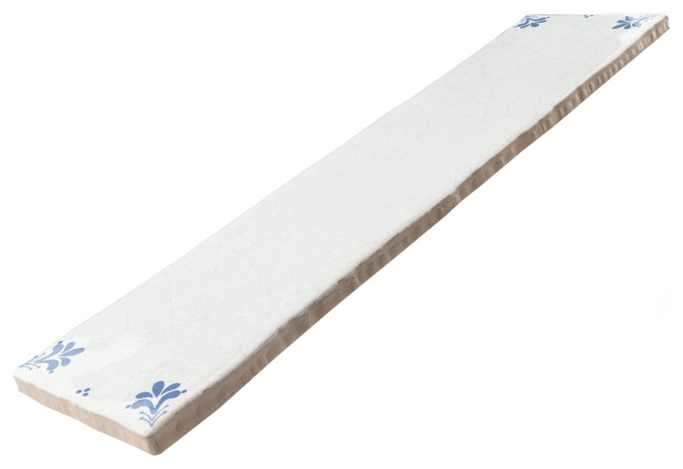 Crackle Cream Decor Ceramic Wall Tile, White