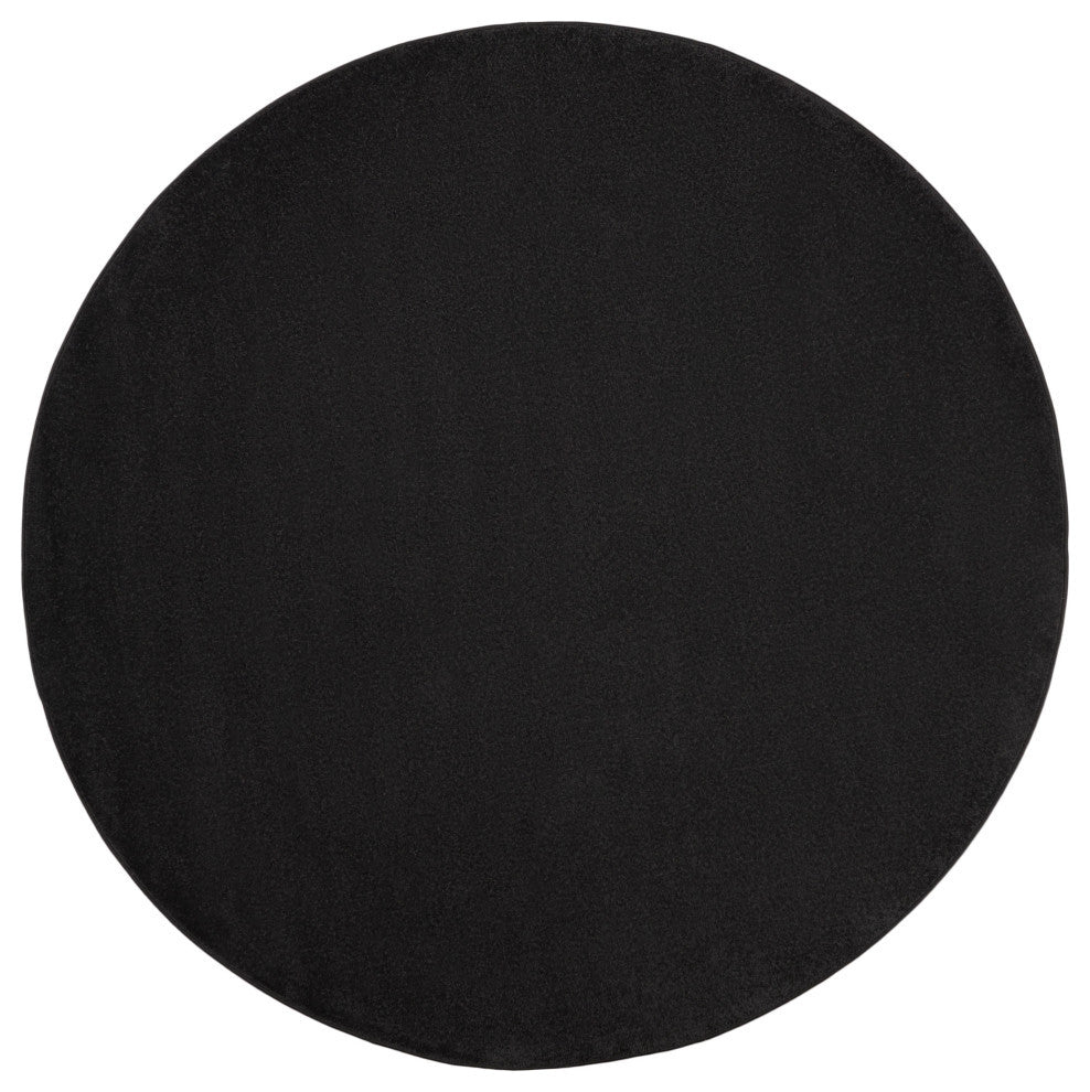 Nourison Essentials 6' x Round Black Outdoor Area Rug