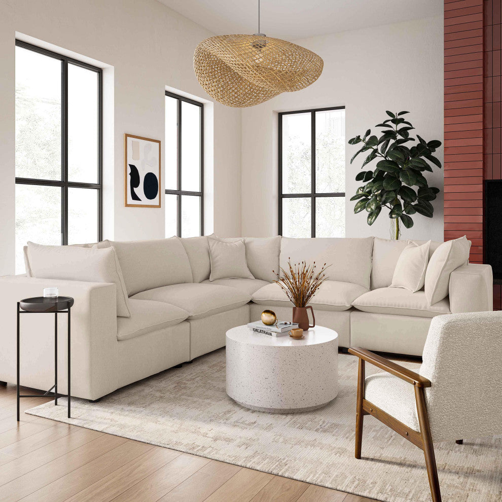 Cali Modular 5-piece L-Sectional, Natural