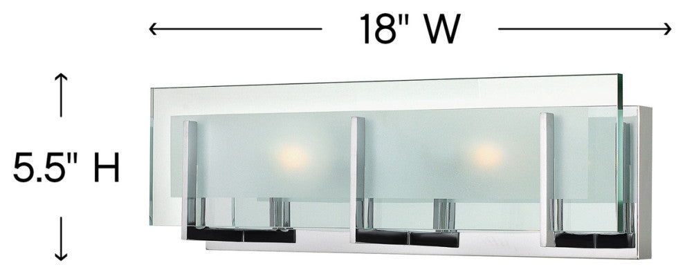 Hinkley Latitude Small Two Light Vanity, Chrome