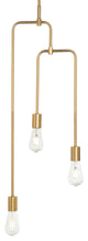 Chandler 3 Light Brass Metal Pendant Light