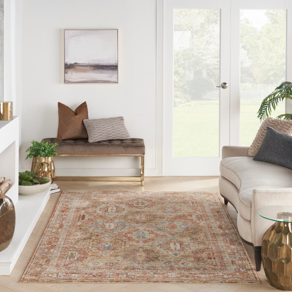 Nourison Home 5'3"x7'8" Petra Rust Area Rug
