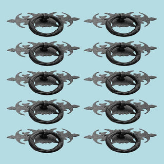 Ring Pull Cabinet Drawer Door Wrought Iron Black 3 1/2" Pack of 10
