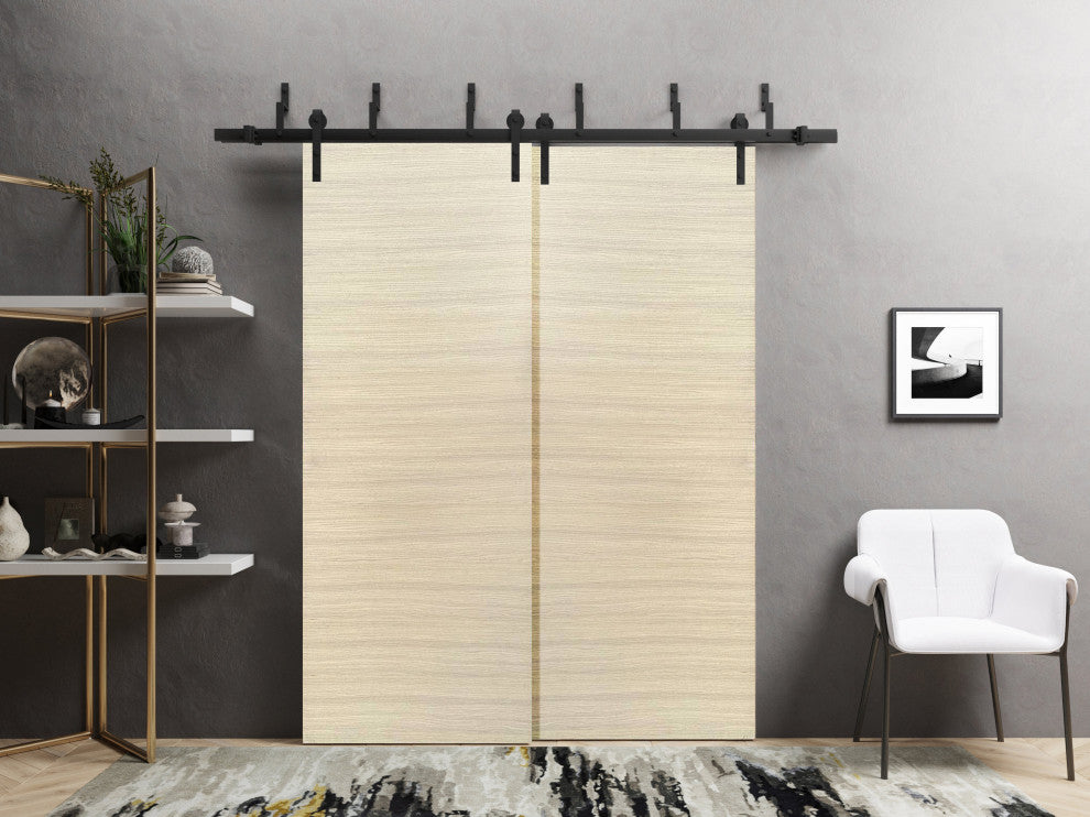 Sliding Closet Barn Bypass Doors 84 x 84 | Planum 0010 Natural Veneer |  8ft