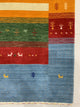 SKY BLUE Transitional Modern Gabbeh Area Rug