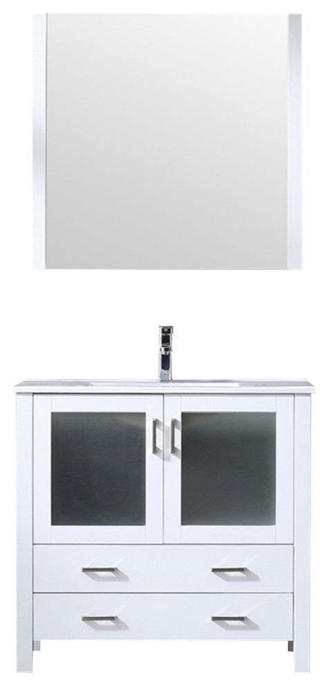 Volez Transitional White 36" Single Vanity Set