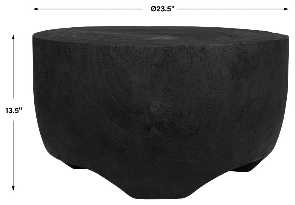 Uttermost 22947 Elevate 24" Diameter Wood Table - Black