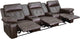 Flash Reel Comfort 3 Seat BN Theater Seating, Straight Cup - BT-70530-3-BRN-GG