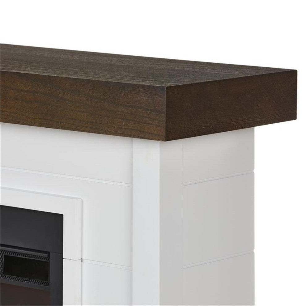 Real Flame Bernice Solid Wood Steel Glass Landscape Electric Fireplace in White