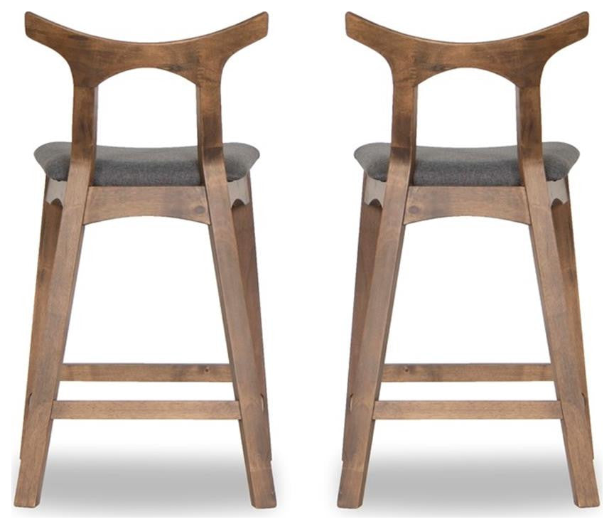 Ashcroft Murphy Fabric Upholstered Bar Stool in Gray