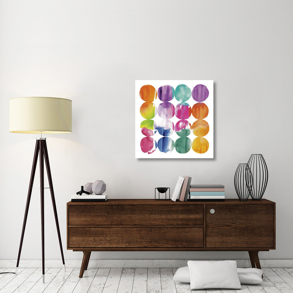 "Spring Dots Crop with White Border" Paper Print by Elyse DeNeige, 32"x32"