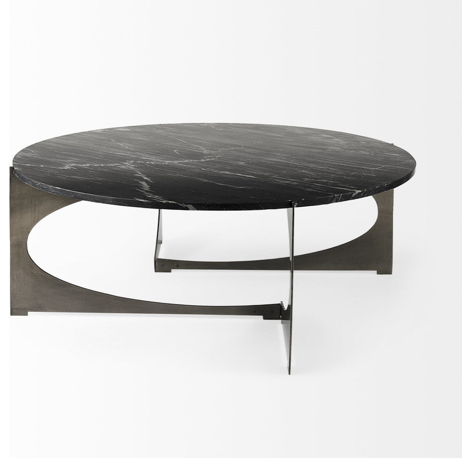 Contemporary Black Marble Coffee Table