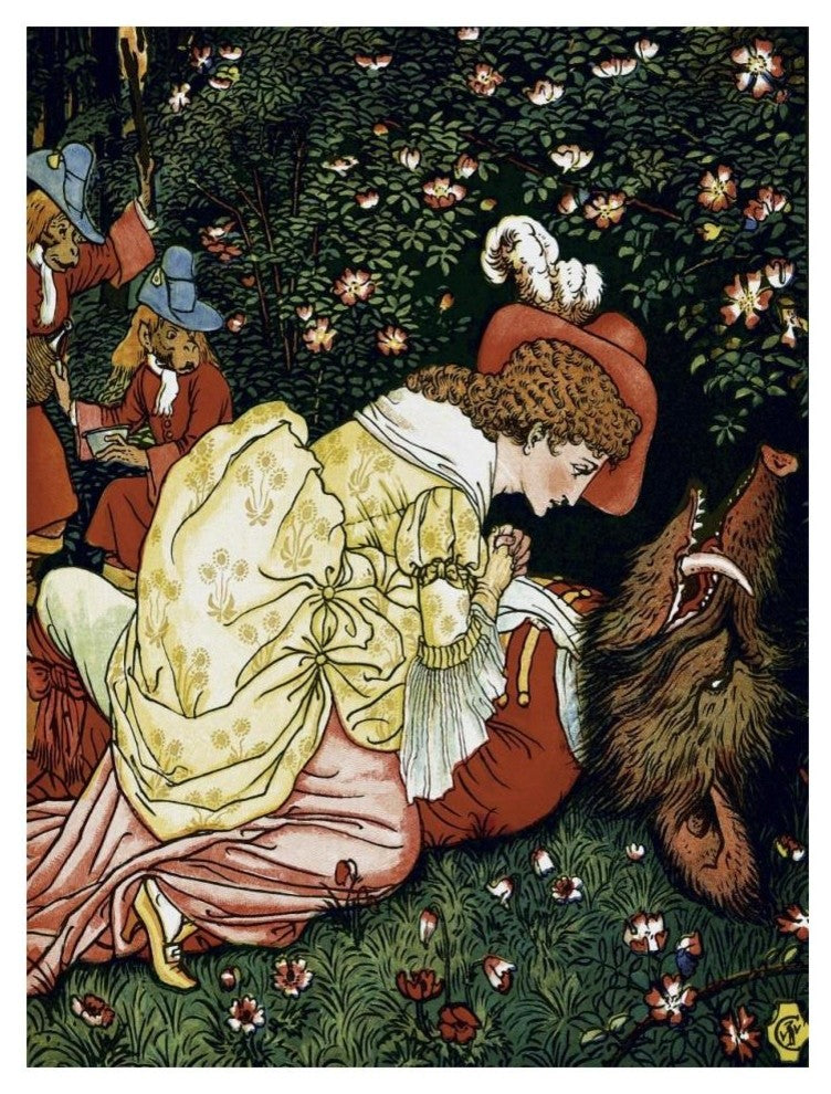 "Beauty and the Beast - In the Woods" Paper Print by Walter Crane, 14"x18"