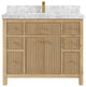 Sonoma 42 Single Sink Bath Vanity in Light Natural Teak with 2" Carrara Marble