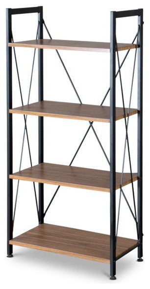 Modern 5-Tier Bookshelf, S-Shaped Z-Shelf