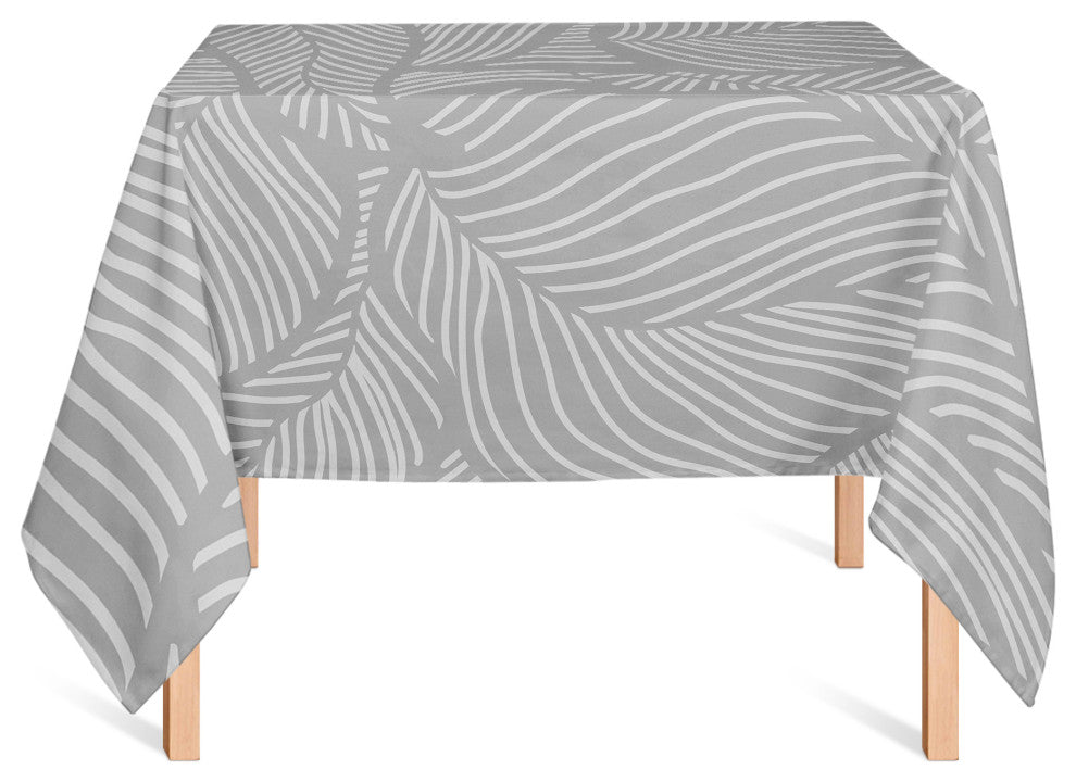 Dense Leaves Gray 4 58x58 Tablecloth