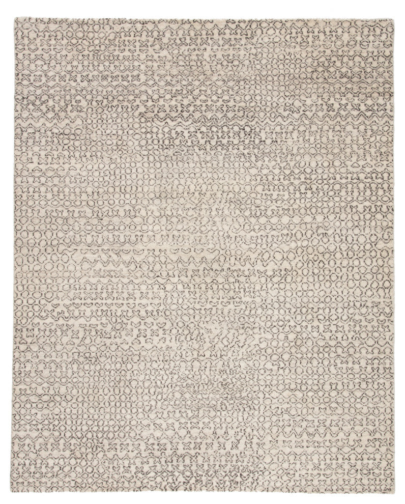 Pollack by Jaipur Living Reverb Knotted Trellis Ivory/Black Area Rug, 8'x10'