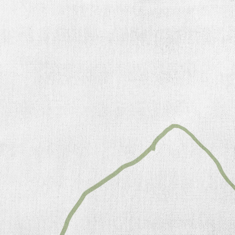 Petal Lines Decorative Throw Pillow, Green/White, 26x26"