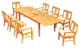 9-Piece Outdoor Teak Dining Set, 122" X-Large Rectangle Table, 8 Osbo Arm Chairs